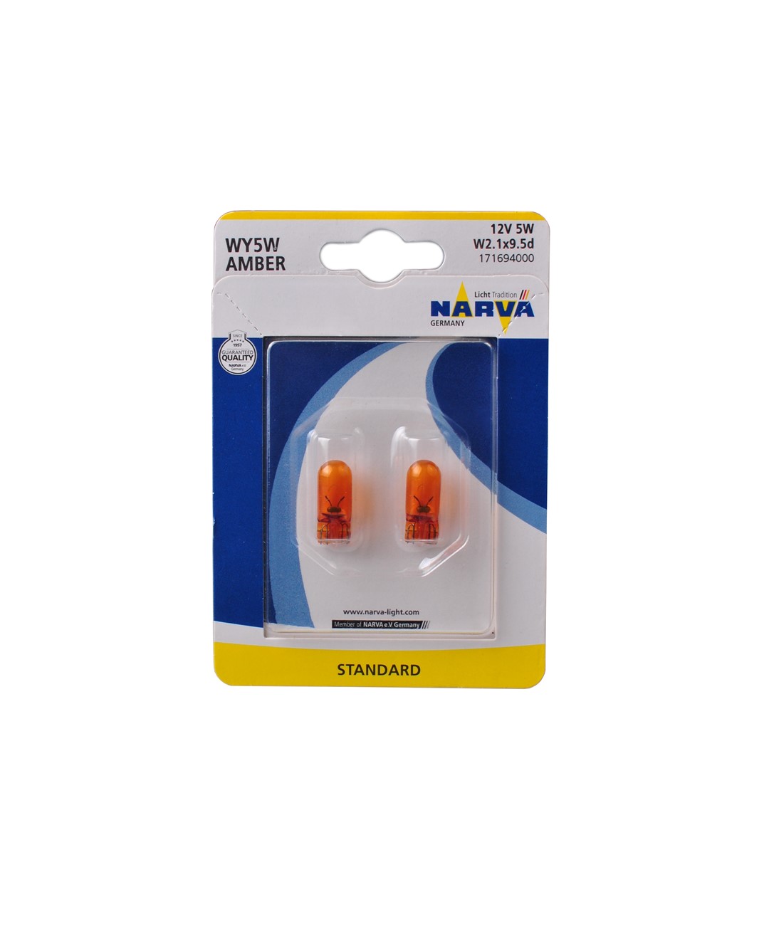 NARVA WY5W AMBER W2,1X9,5d 5W 12V