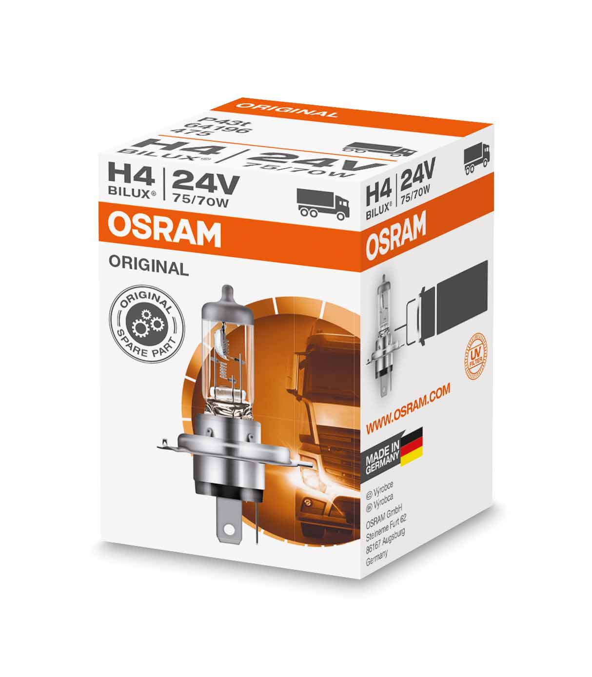 Osram H4 24V 75/70W - Orginal - Helder - Enkel