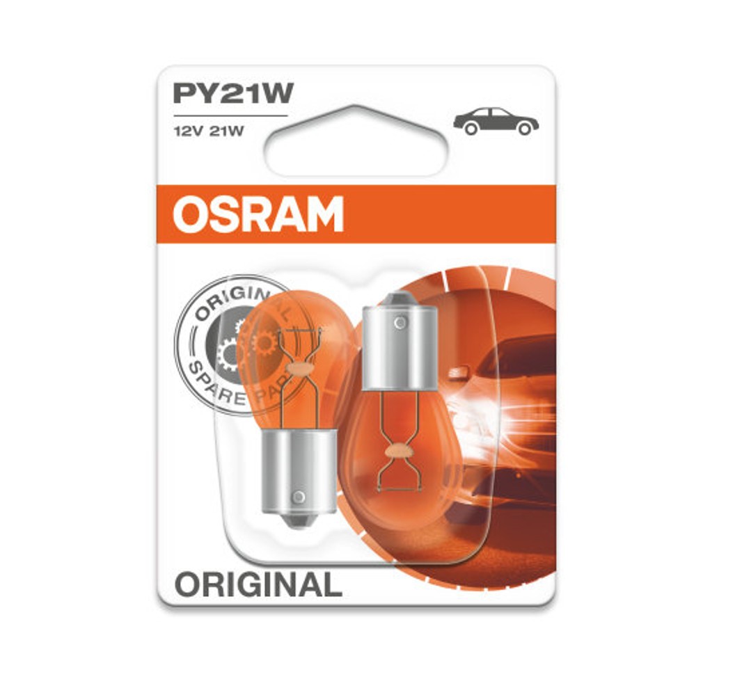 Osram PY21W  / BAU15s 12V - Original - Oranje - Set