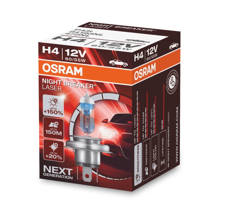 Osram H4 12V 55/60W - NIGHT BREAKER LASER - Enkel