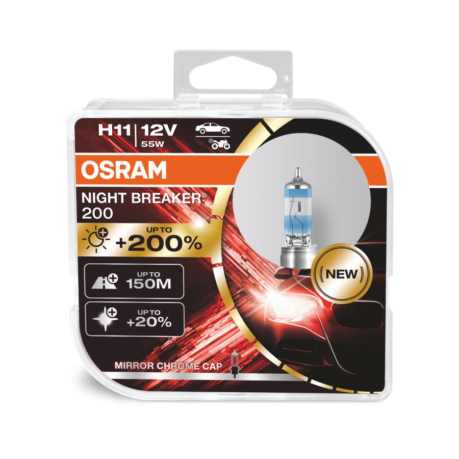 Osram H11 12V - NIGHT BREAKER +200% - Set