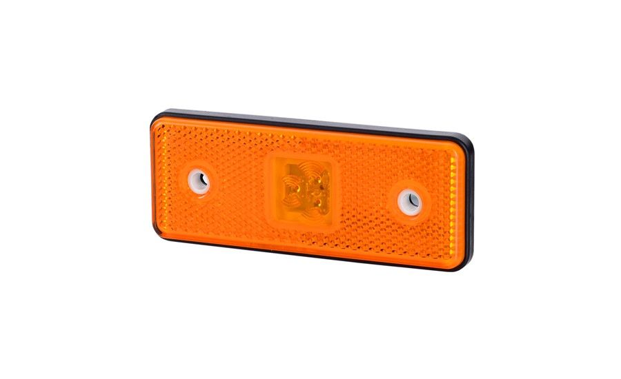 LED Positie / markeer licht - langwerpig - 12/24V - Oranje + Reflector	