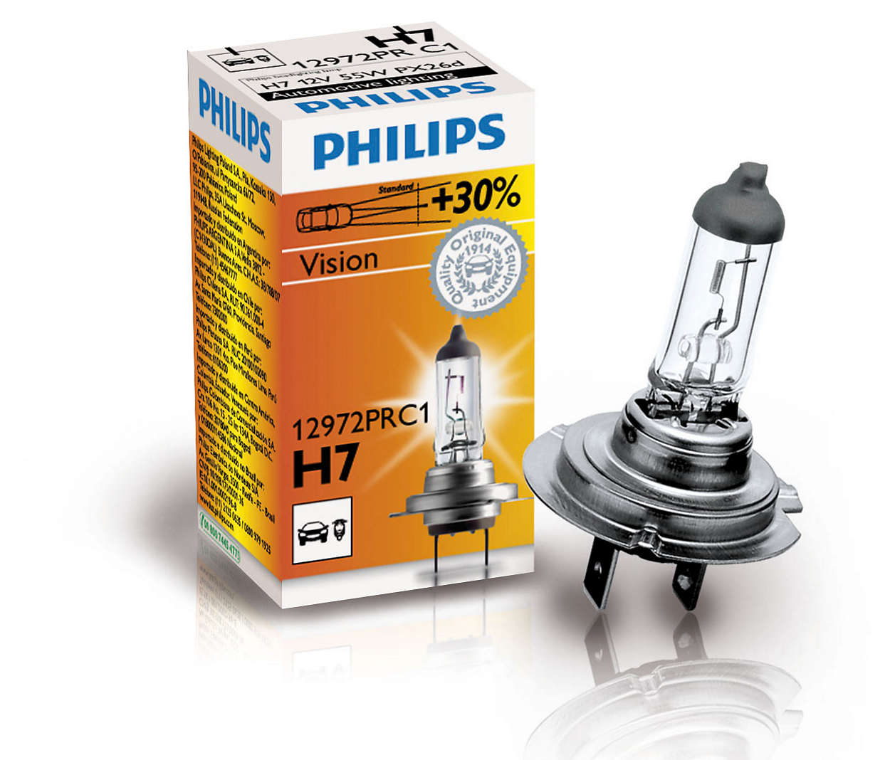 Philips Vision +30% H7 12V 55W C1 - Enkel