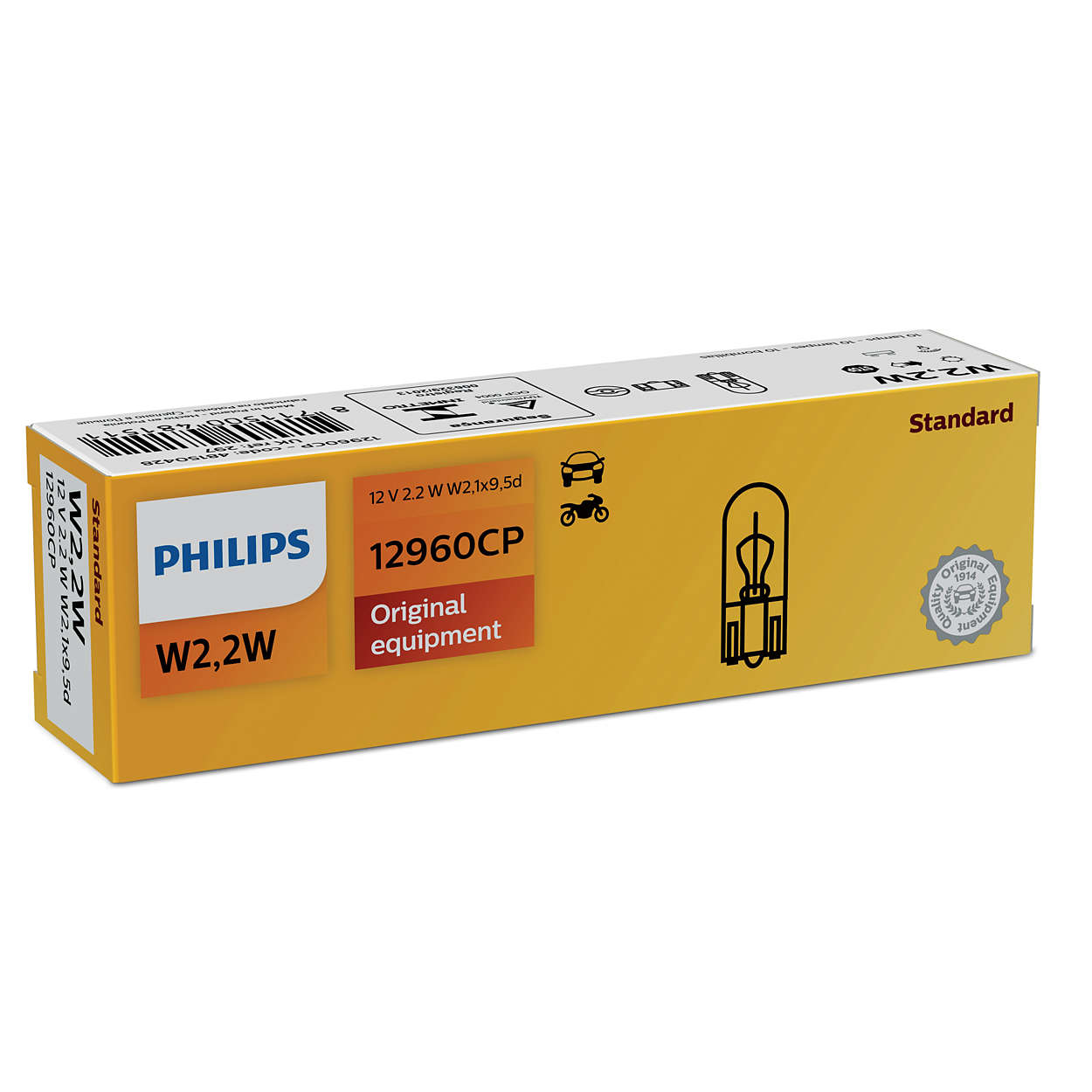 Philips W3W 12V W2,2W - (per 10 stuks)