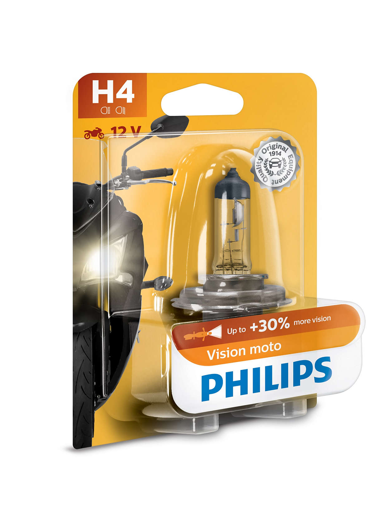 Philips H4 12V 60/55W - Vision Moto - Enkel (Blisterverpakking)