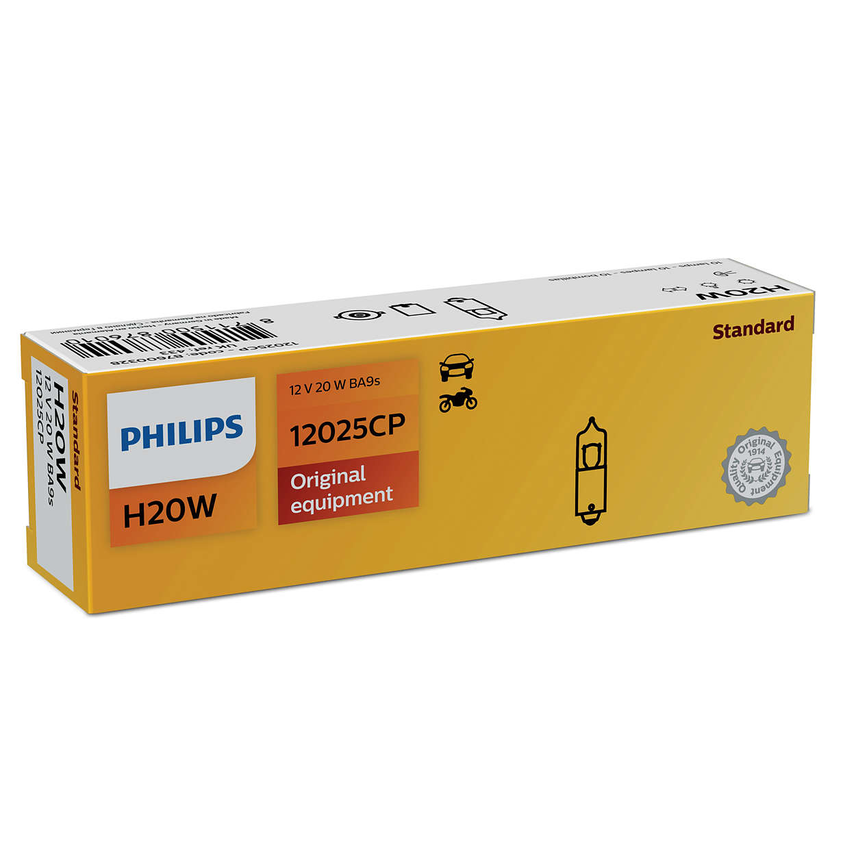 Philips BA9s / H20W 12V 20W - Standaard - Helder - (Per 10 stuks)