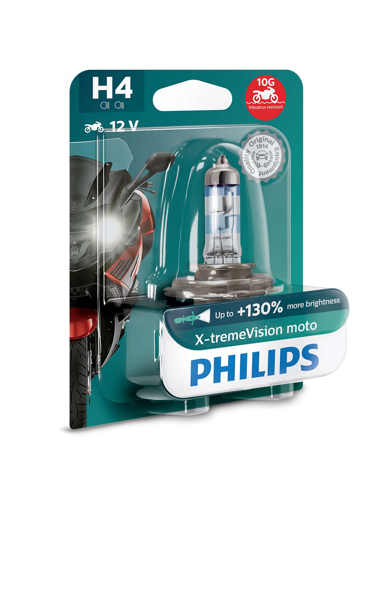 Philips H4 12V 60/55W - X-tremeVision Moto - Enkel (Blisterverpakking)