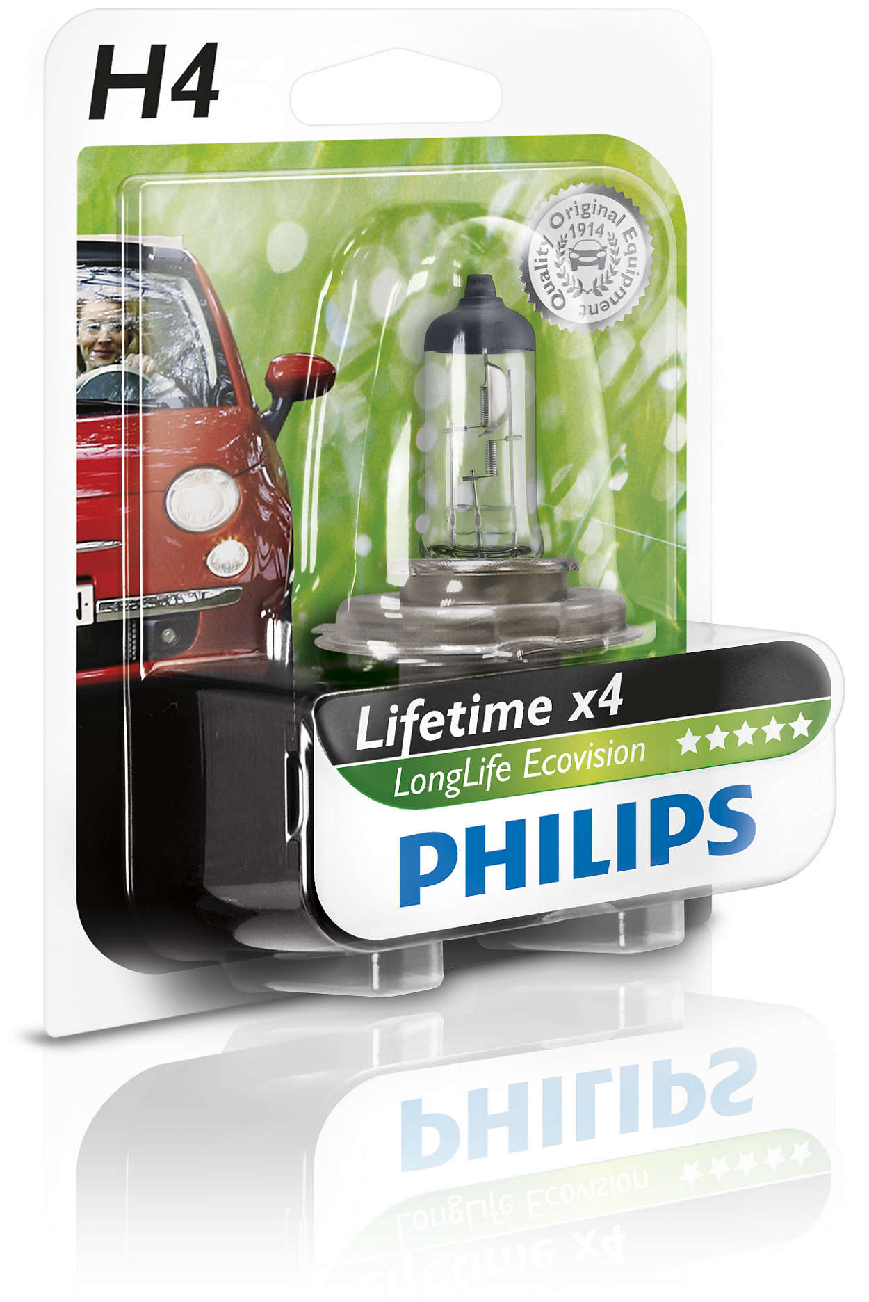 Philips H4 12V 60/55W - LongLife EcoVision - Enkel (Blisterverpakking)