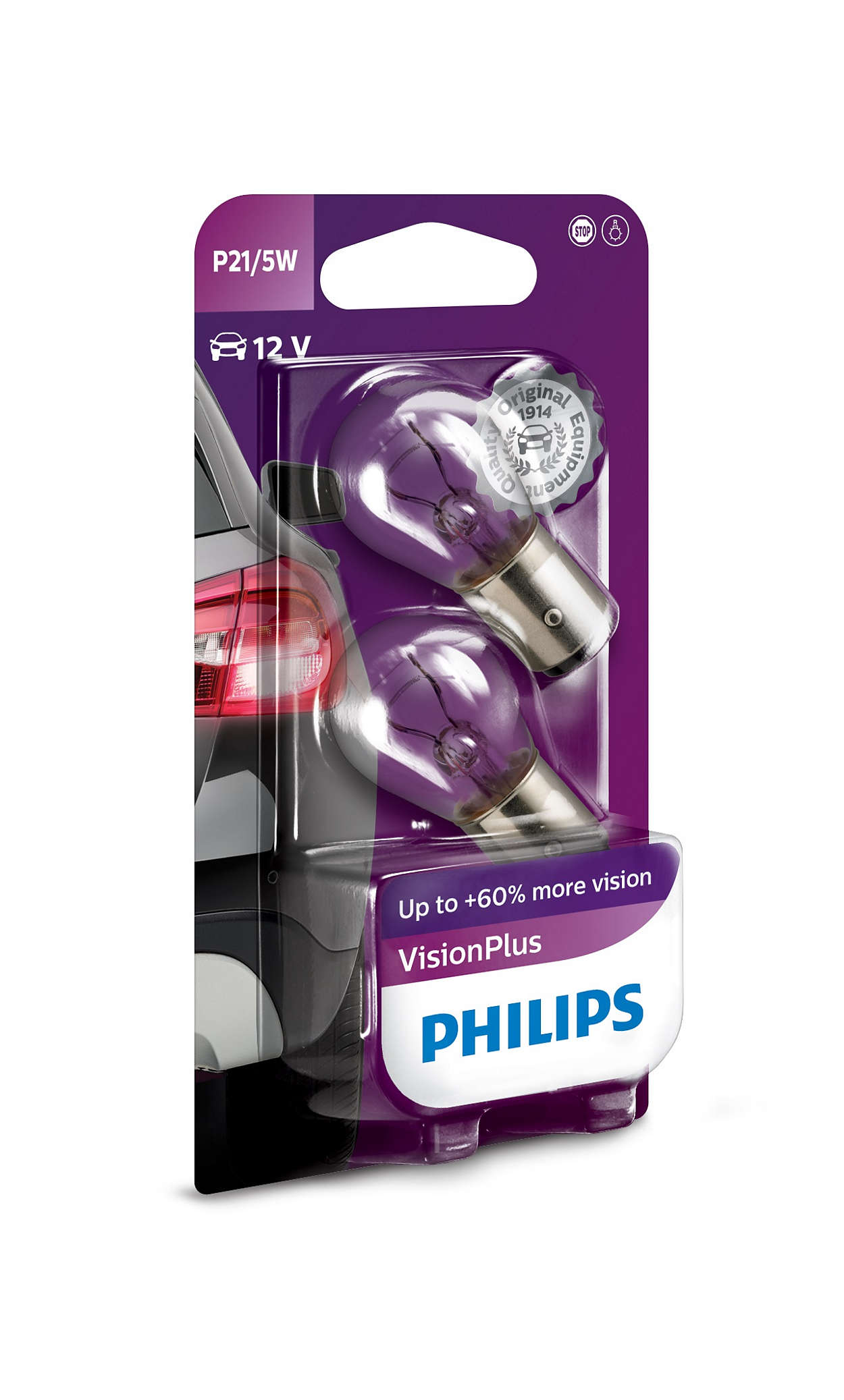 Philips BAY15d / P21/5W 12V - VisionPlus - Set