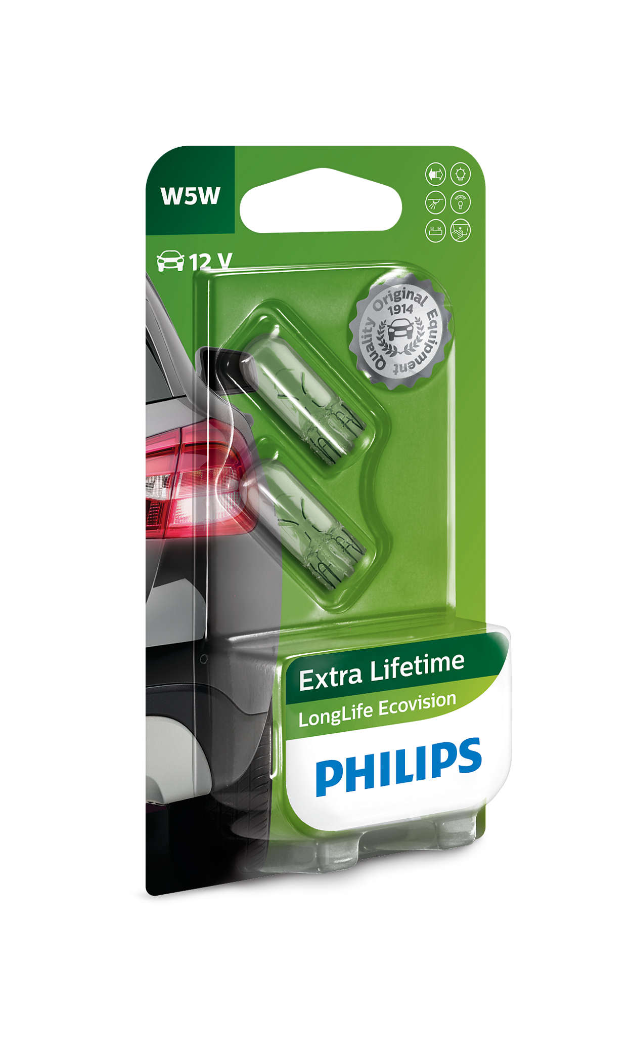 Philips W5W LongLife EcoVision 12V5 W2,1x9,5d B2