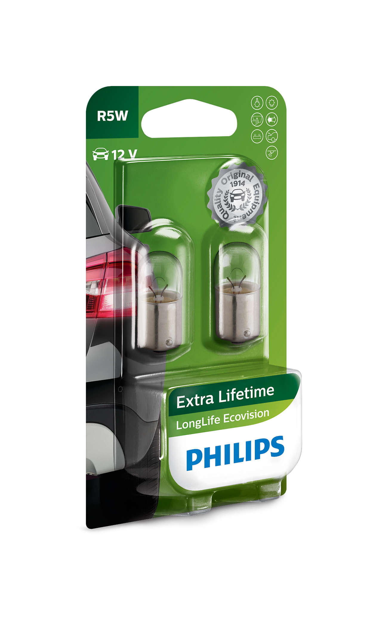 Philips BA15s R5W LongLife EcoVision - Set