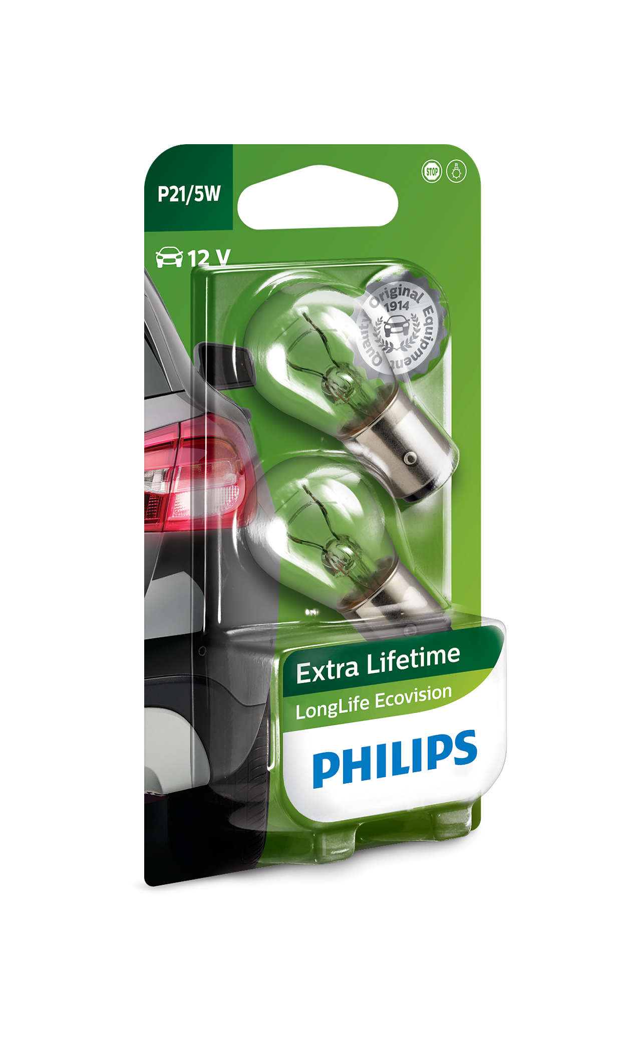 Philips BAY15d / P21/5W 12V -LongLife Ecovision - Set