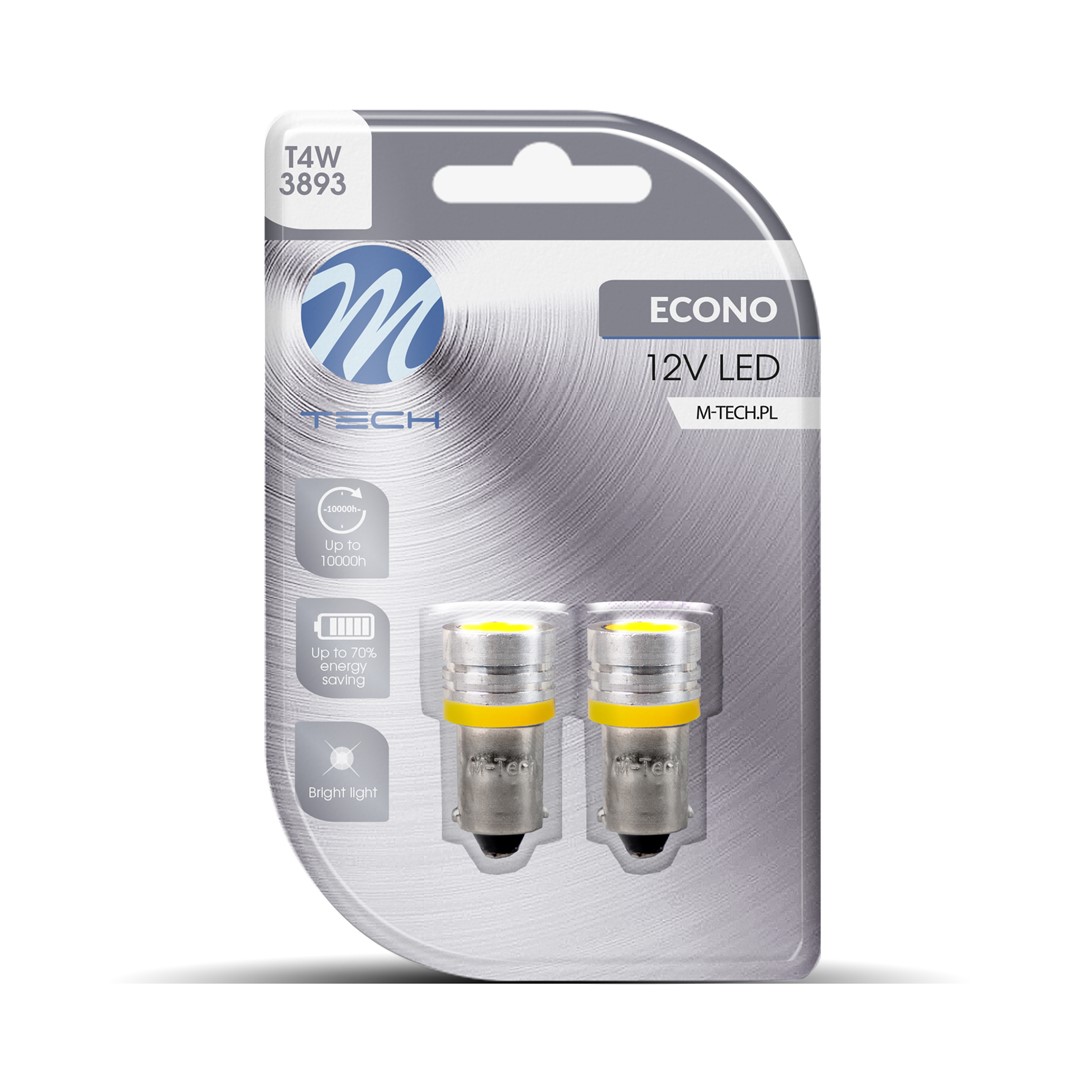 M-Tech LED - BA9s / T4W 12V - Basis 1x Led diode - Geel - Set	