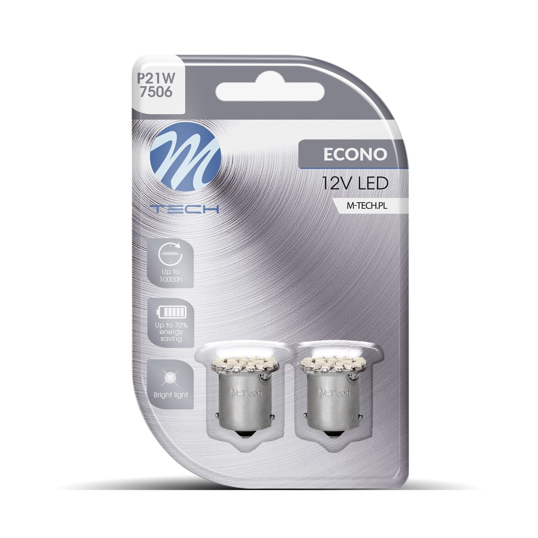 M-Tech LED - BA15s 12V - Basic 6x Led diode - Wit - Set	