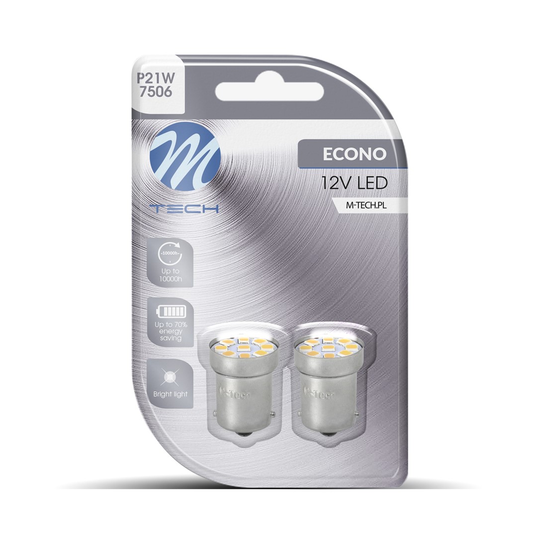 M-Tech LED - BA15s 12V - Basic 8x Led diode - Wit - Set	