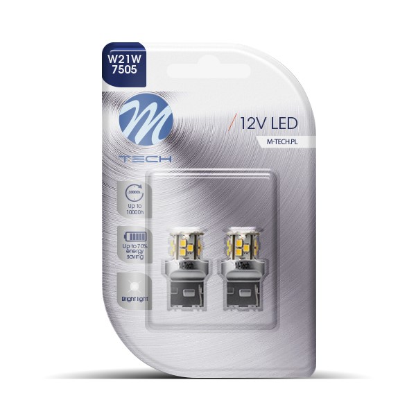 M-Tech LED W21W 12V - Basic - 21x Led diode - Wit - Set	