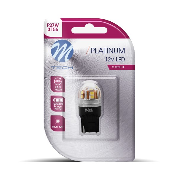 M-Tech Platinum LED P27W 12V - 15x Osram Led diode - Canbus - Wit 