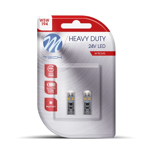 M-Tech LED W5W 24V - Heavy Duty - 8x Led diode - Canbus - Wit - Set	