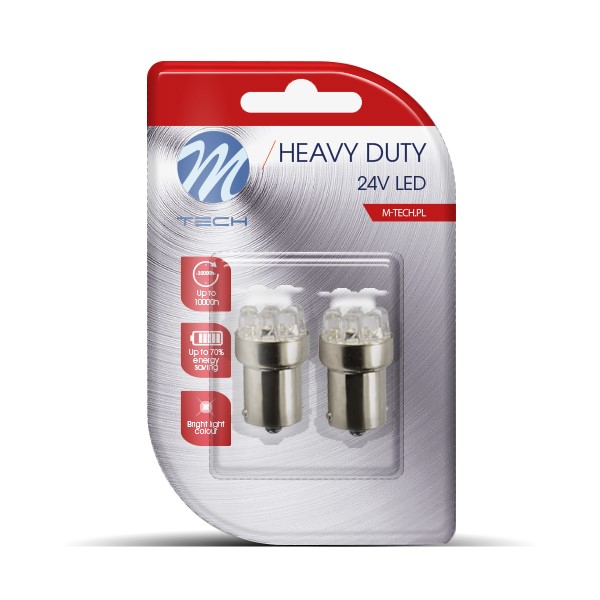 M-Tech LED - R5W / R10W 24V - Heavy Duty - 9x LED diode - Wit - Set