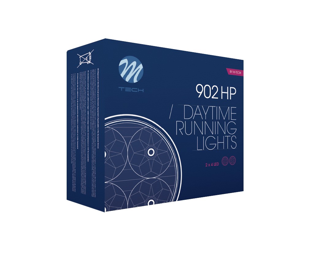 M-Tech LED Dagrij verlichting set - Rond ø 70mm  