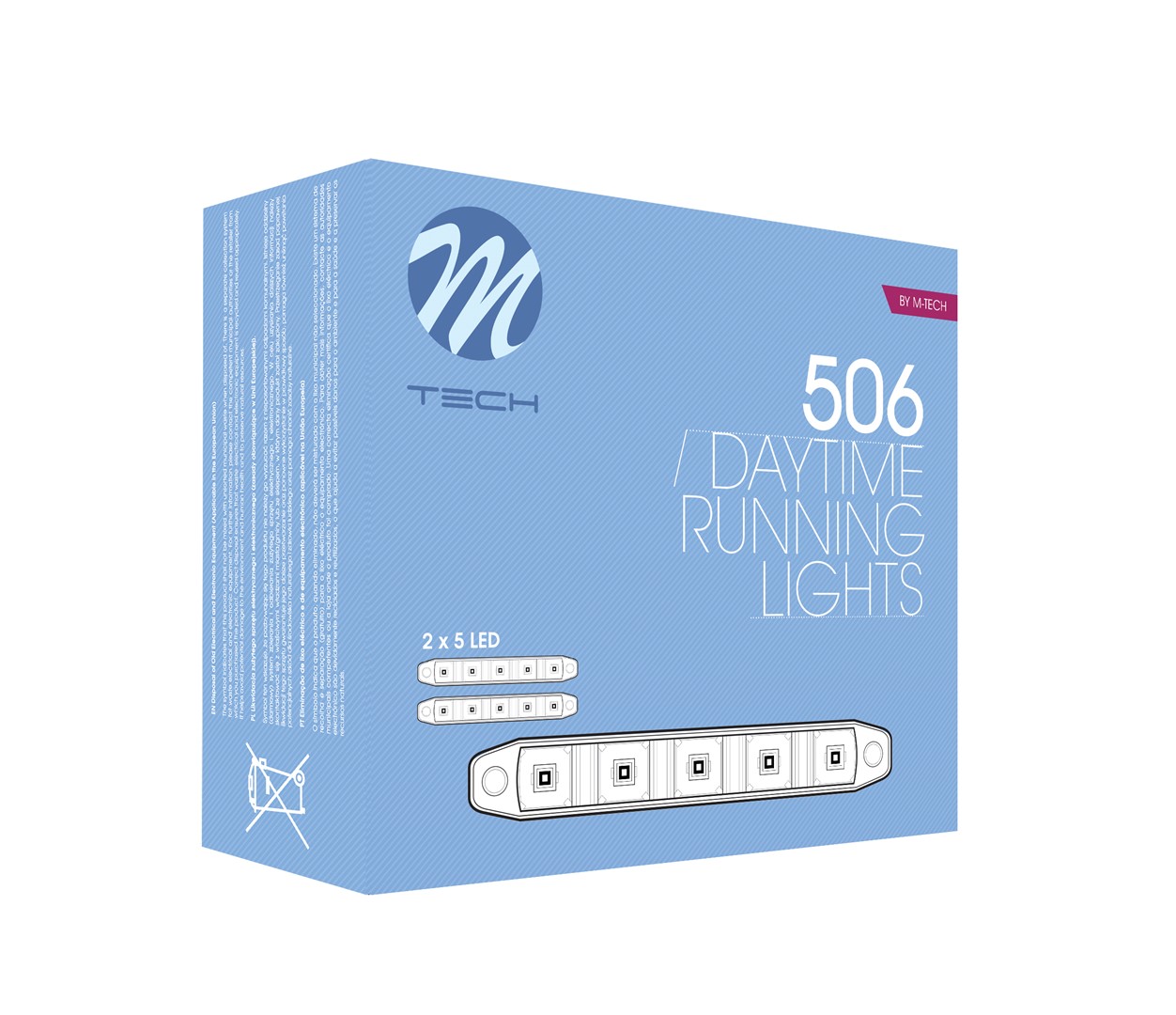 M-Tech LED Dagrij vedrlichting set - Langwerpig 160mm	