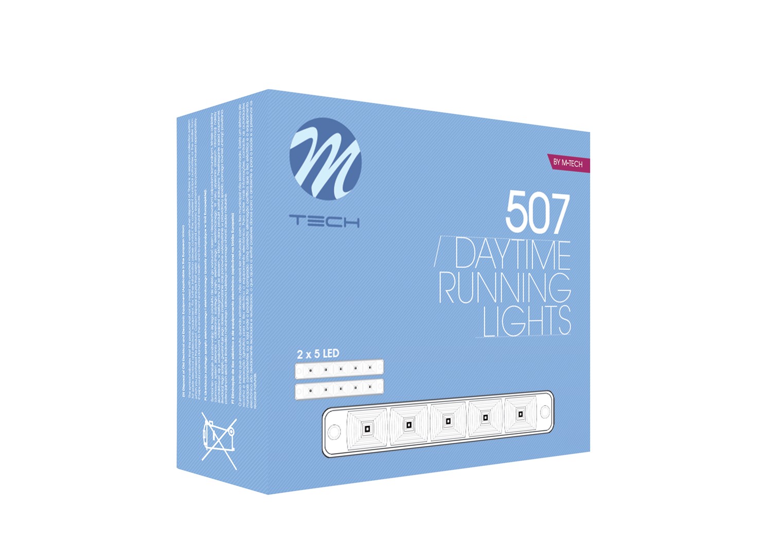 M-Tech LED Dagrij vedrlichting set - Langwerpig 190mm	