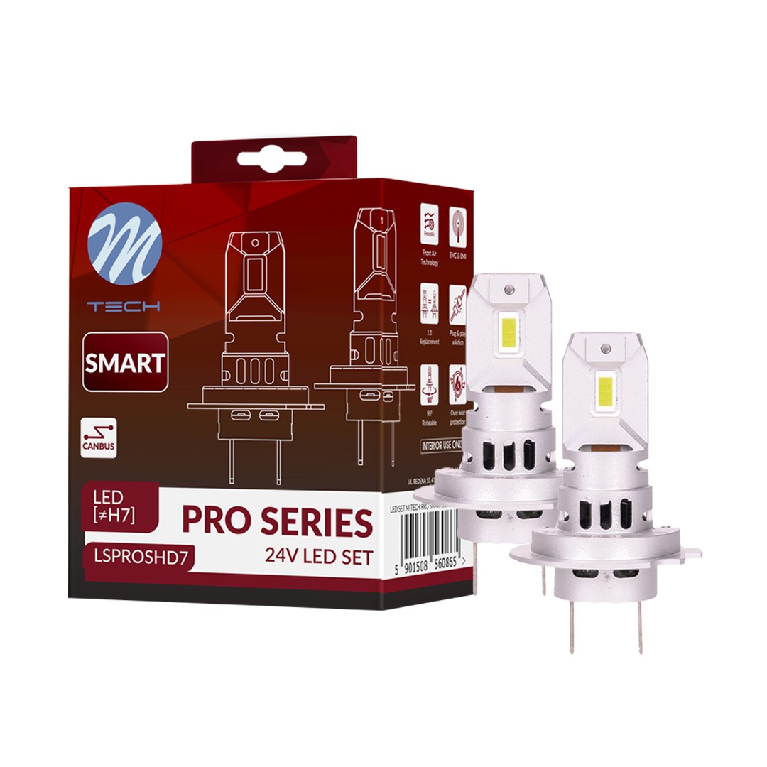 M-Tech H7 24V LED set - Premium smart serie (Canbus) - Plug & Play - Set