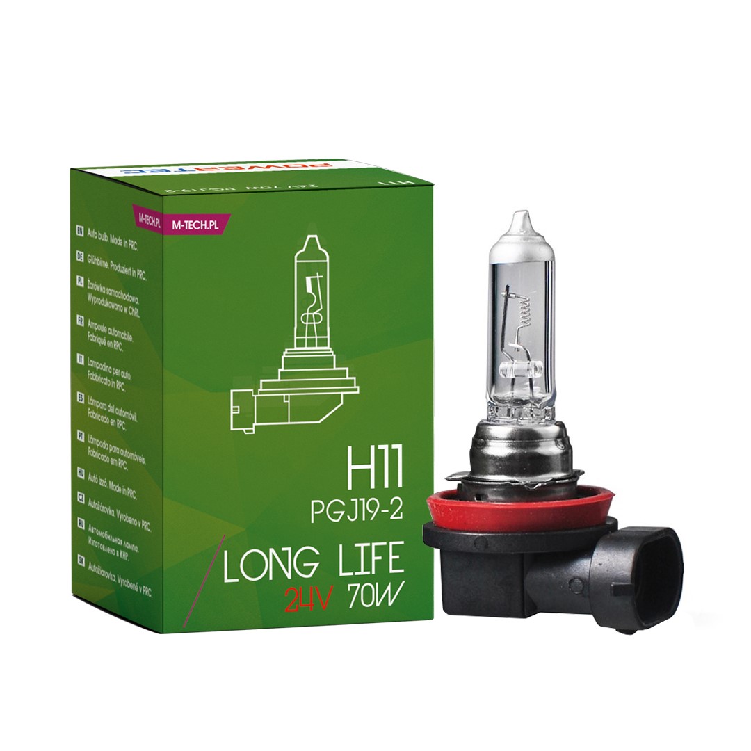 Powertec - H11 24V 70W - Long Life - Enkel