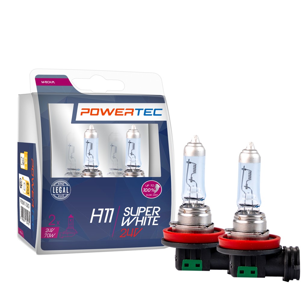 Powertec H11 24V -  Super White  - Set	