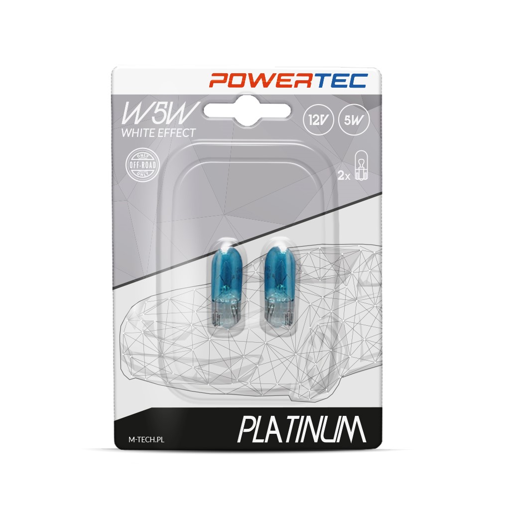 Powertec W5W 12V - Platinum Wedge White Effect - Set
