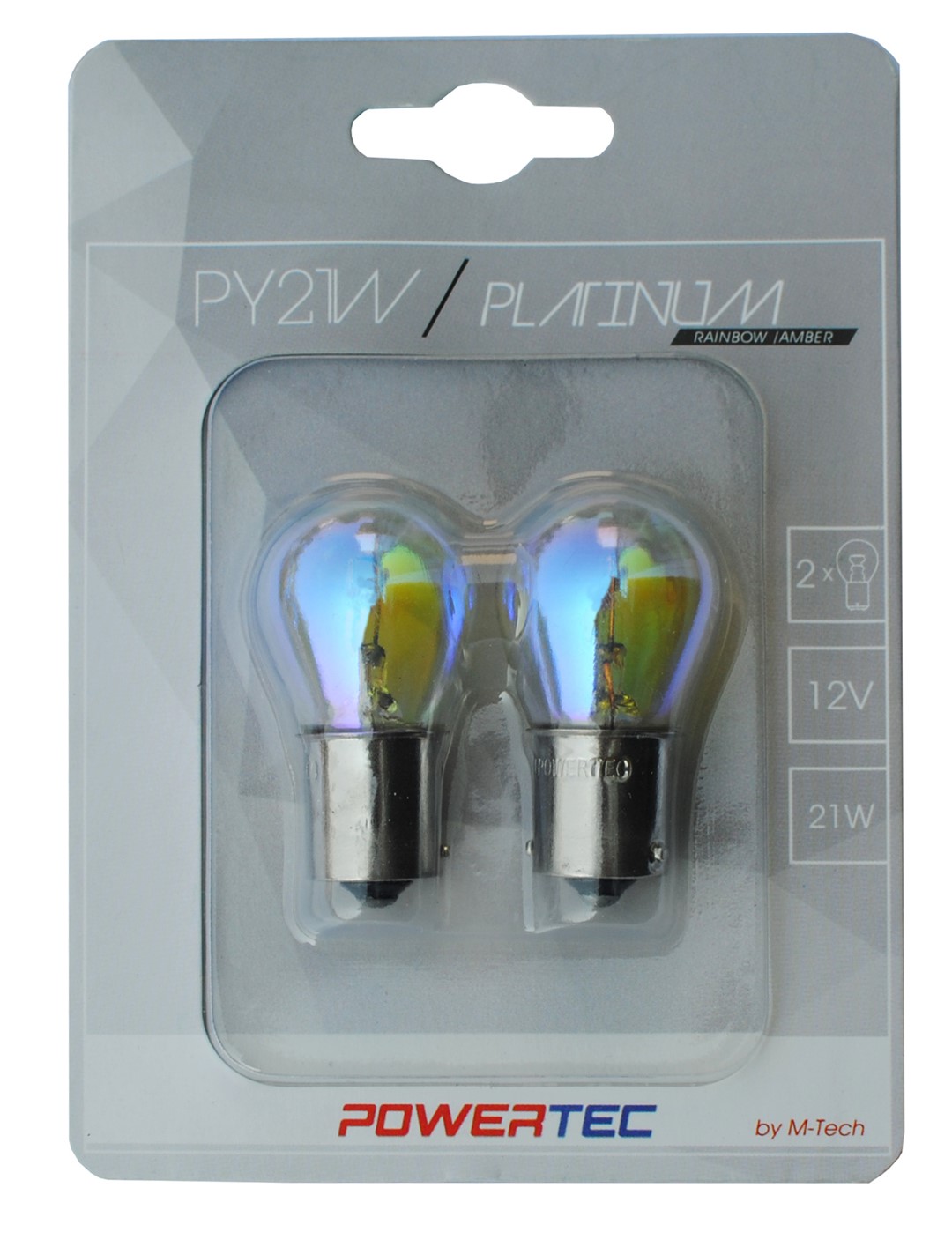 Powertec PY21W / BAU15s 12V - Platinum Rainbow - Set