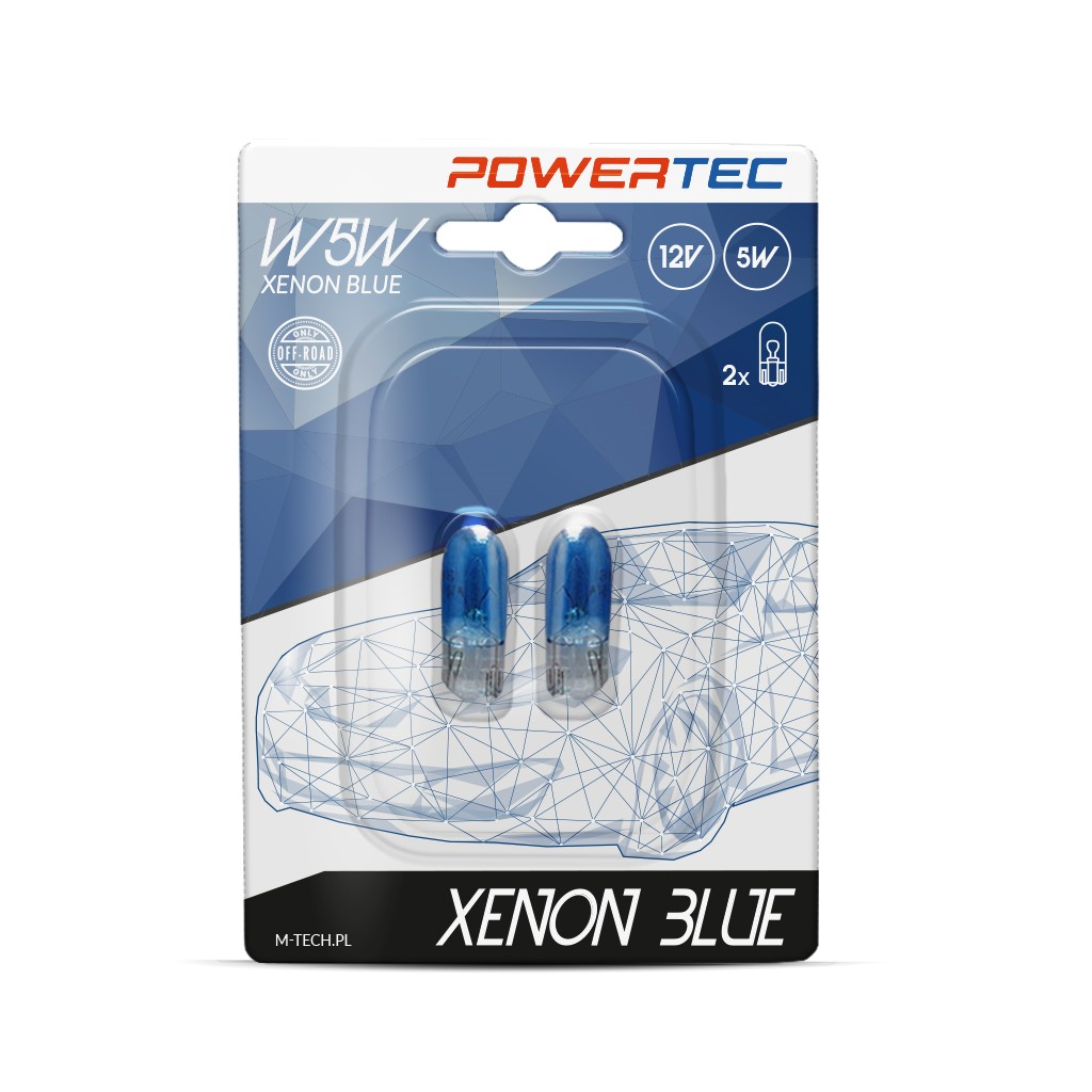 Powertec W5W 12V - Xenon Blue - Set