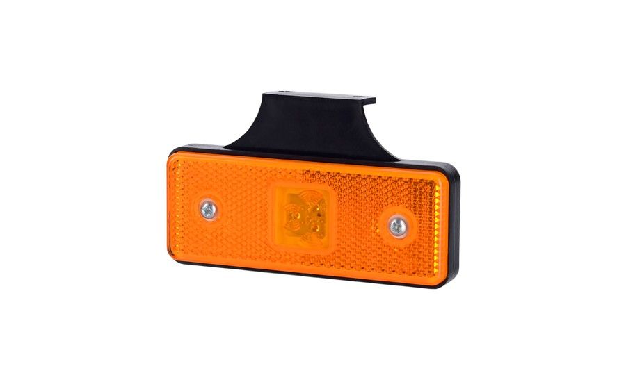 LED Positie / markeer licht - langwerpig - 12/24V 0,4/0,7W - 3x LED diode - Oranje + Reflector