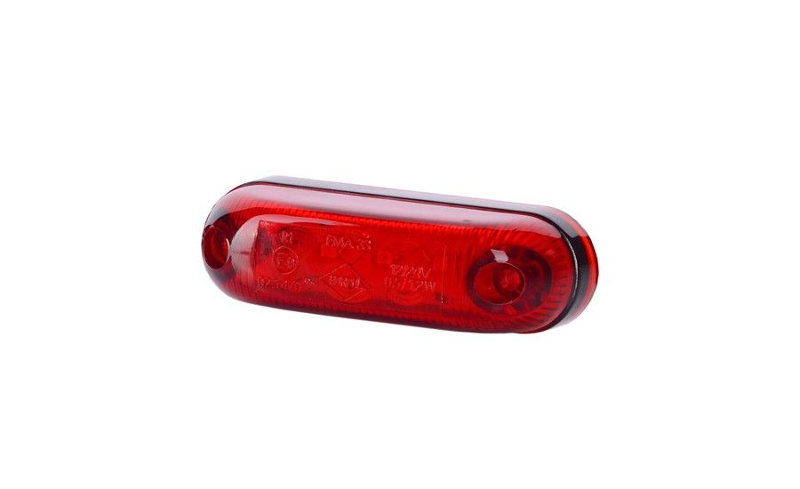 LED Positie / markeer licht - Ovaal - 12/24V 0,4/1,0W - 3x LED diode - Rood